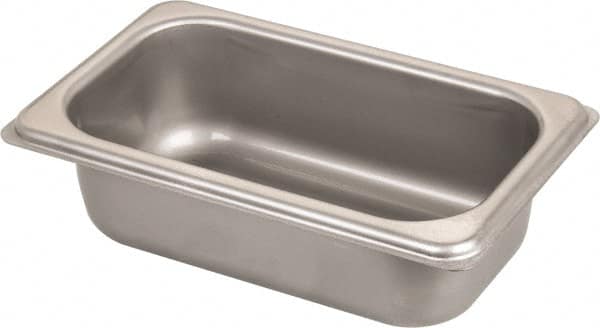 VOLLRATH - Rectangular, Chrome Stainless Steel Food Pan - 2" High x 4.3" Wide x 6.9" Long - Makers Industrial Supply