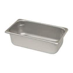 VOLLRATH - Rectangular, Chrome Stainless Steel Food Pan - 4" High x 6.9" Wide x 12.8" Long - Makers Industrial Supply