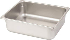 VOLLRATH - Rectangular, Chrome Stainless Steel Food Pan - 4" High x 10.4" Wide x 12.8" Long - Makers Industrial Supply