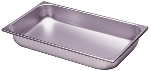 VOLLRATH - Rectangular, Chrome Stainless Steel Food Pan - 4" High x 12.8" Wide x 20.8" Long - Makers Industrial Supply