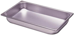 VOLLRATH - Rectangular, Chrome Stainless Steel Food Pan - 1.3" High x 12.8" Wide x 20.8" Long - Makers Industrial Supply