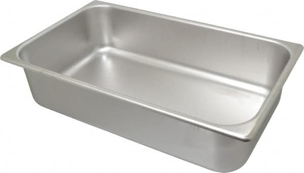 VOLLRATH - Rectangular, Chrome Stainless Steel Food Pan - 4" High x 9.8" Wide x 16.4" Long - Makers Industrial Supply