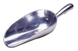 VOLLRATH - 24 oz Silver Cast Aluminum Round Bottom Scoop - 4" Wide Bowl, 3.4" Handle Length, 10.8" OAL - Makers Industrial Supply