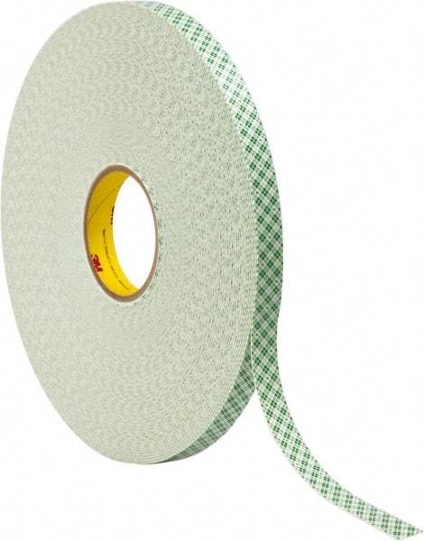 3M - 3/4" x 72 Yd Acrylic Adhesive Double Sided Tape - 1/32" Thick, Off-White, Urethane Foam Liner, Continuous Roll, Series 4032 - Makers Industrial Supply