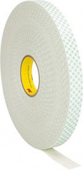 3M - 1" x 72 Yd Acrylic Adhesive Double Sided Tape - 1/32" Thick, Off-White, Urethane Foam Liner, Continuous Roll, Series 4032 - Makers Industrial Supply