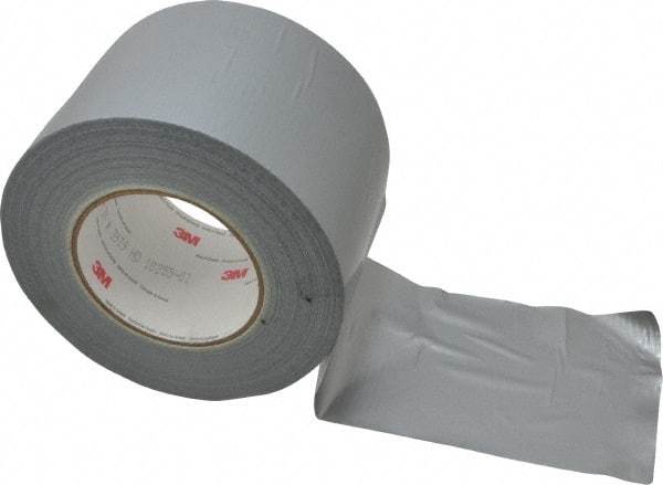 3M - 4" x 55m Silver Duct Tape - 9 mil, Rubber Adhesive, Polyethylene Film Backing, 25 Lb/ln Tensile Strength, 200°F Max, Series 3939 - Makers Industrial Supply