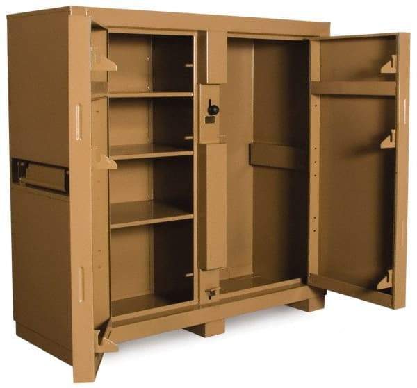 Knaack - 60" Wide x 24" Deep x 60" High Job Site Tool Storage Cabinet - 2 Door, Steel, Tan - Makers Industrial Supply