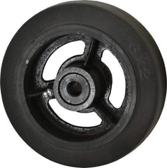 Fairbanks - 6 Inch Diameter x 2 Inch Wide, Rubber Caster Wheel - 410 Lb. Capacity, 2-3/16 Inch Hub Length, 1/2 Inch Axle Diameter, Delrin Bearing - Makers Industrial Supply