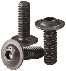 Made in USA - 3/8-16 UNC Hex Socket Drive, Button Screw - Alloy Steel, Black Oxide Finish, Fully Threaded, 1/2" Length Under Head - Makers Industrial Supply