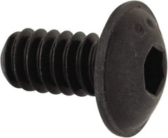 Made in USA - #10-24 UNC Hex Socket Drive, Button Screw - Alloy Steel, Black Oxide Finish, Fully Threaded, 3/8" Length Under Head - Makers Industrial Supply