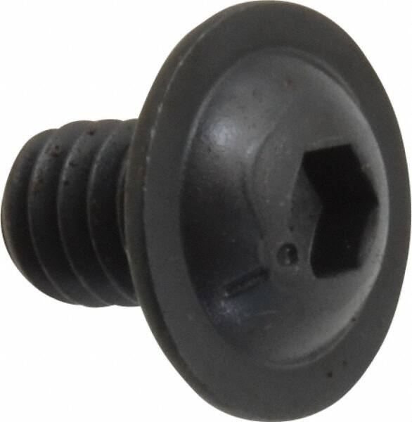 Made in USA - 1/4-20 UNC Hex Socket Drive, Button Screw - Alloy Steel, Black Oxide Finish, Fully Threaded, 3/8" Length Under Head - Makers Industrial Supply