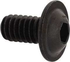 Made in USA - 1/4-20 UNC Hex Socket Drive, Button Screw - Alloy Steel, Black Oxide Finish, Fully Threaded, 1/2" Length Under Head - Makers Industrial Supply