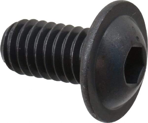 Made in USA - 5/16-18 UNC Hex Socket Drive, Button Screw - Alloy Steel, Black Oxide Finish, Fully Threaded, 5/8" Length Under Head - Makers Industrial Supply