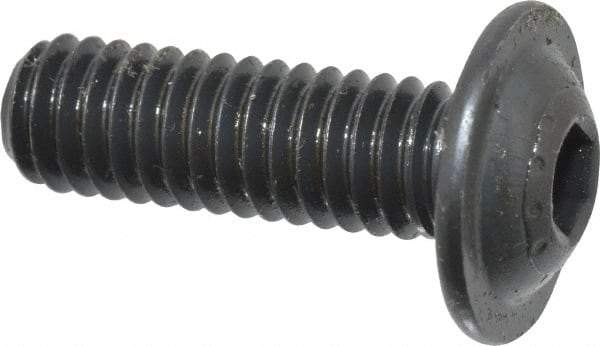 Made in USA - 5/16-18 UNC Hex Socket Drive, Button Screw - Alloy Steel, Black Oxide Finish, Fully Threaded, 1" Length Under Head - Makers Industrial Supply