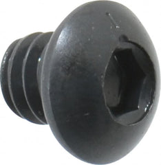 Made in USA - 1/4-20 UNC Hex Socket Drive, Button Screw - Alloy Steel, Black Oxide Finish, Fully Threaded, 1/4" Length Under Head - Makers Industrial Supply