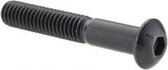 Made in USA - 5/16-18 UNC Hex Socket Drive, Button Screw - Alloy Steel, Black Oxide Finish, Fully Threaded, 2" Length Under Head - Makers Industrial Supply