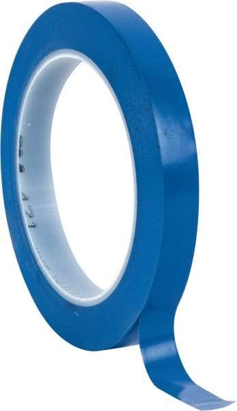 3M - Blue Solid Color Vinyl Tape - 1/2" Wide x 108' Long x 5.2 mil Thick, General Traffic - Makers Industrial Supply