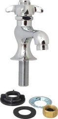 B&K Mueller - Standard, One Handle Design, Chrome, Round Deck Plate Single Mount Faucet - 4 Spoke Handle - Makers Industrial Supply