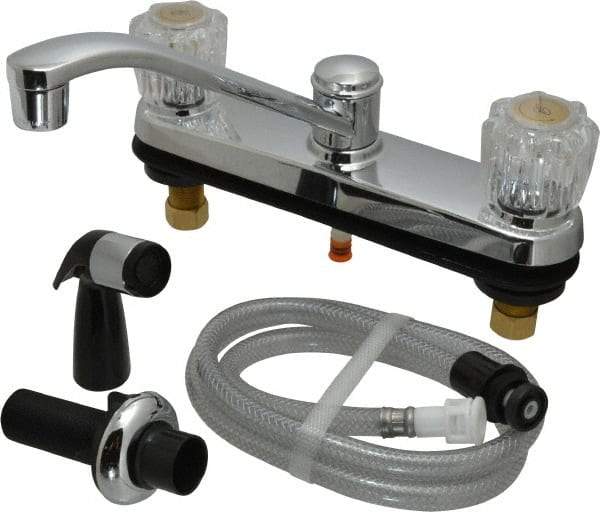 B&K Mueller - Deck Plate Mount, Kitchen Faucet with Spray - Two Handle, Knob Handle, Standard Spout - Makers Industrial Supply