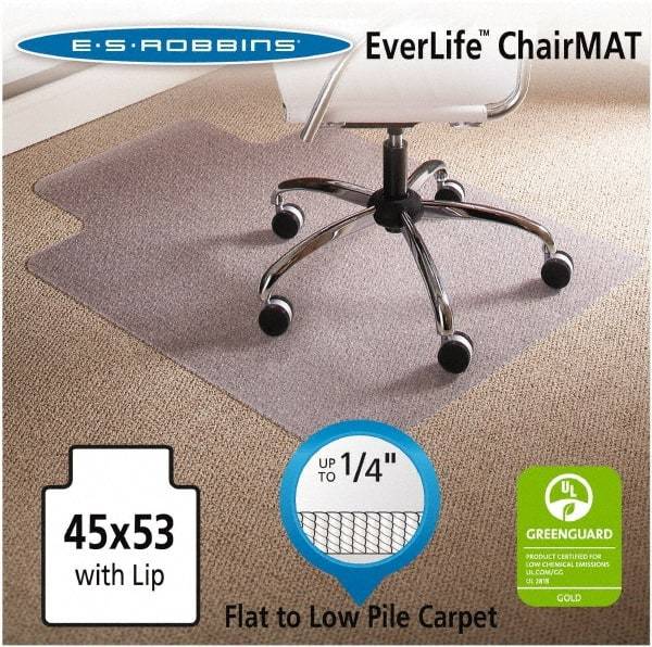 ES Robbins - 53" Long x 45" Wide, Chair Mat - Single Lip, Beveled Edge Style - Makers Industrial Supply