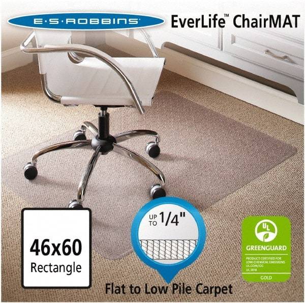 ES Robbins - 60" Long x 46" Wide, Chair Mat - Rectangular, Beveled Edge Style - Makers Industrial Supply