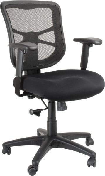 ALERA - 36-5/8 to 42-7/8" High Mid Back Chair - 25" Wide x 26" Deep, Mesh Seat, Black - Makers Industrial Supply