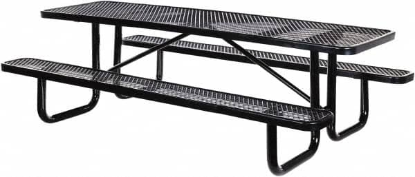 Vestil - 96" Long x 61-5/8" Wide x 30.38" High Stationary Activity/Utility Table without Back Rests - Black, Steel - Makers Industrial Supply