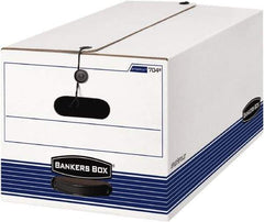 BANKERS BOX - 1 Compartment, 15 Inch Wide x 24 Inch Deep x 10 Inch High, File Storage Box - Paper, White and Blue - Makers Industrial Supply