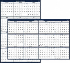 House of Doolittle - 1 Sheet, 66 x 33", Erasable Wall Calendar - Blue & Gray - Makers Industrial Supply