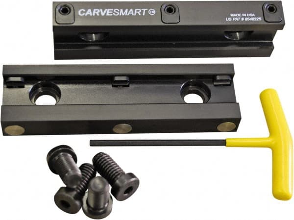 CarveSmart - 3/4" Jaw Width, 1.685" Jaw Height, 3/4" Jaw Thickness, Quick Change Jaw System Vise Jaw Sets - Aluminum, Bolt-On, 2 Jaws, Soft Jaws - Makers Industrial Supply