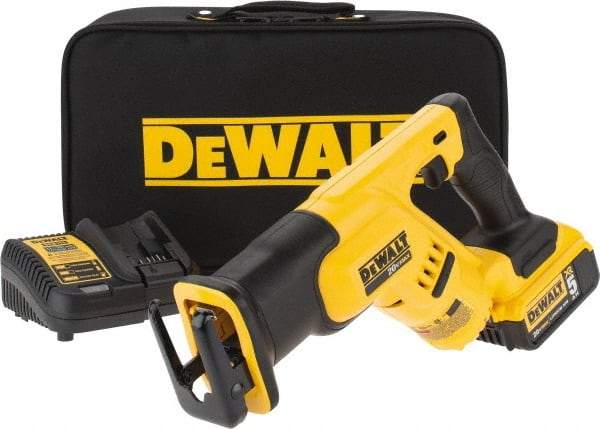 DeWALT - 20V, 0 to 2,900 SPM, Cordless Reciprocating Saw - 1-1/8" Stroke Length, 14" Saw Length, 1 Lithium-Ion Battery Included - Makers Industrial Supply