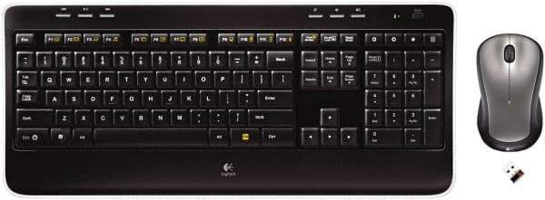 Logitech - Black Keyboard/Mouse - Use with Windows XP, Vista, 7, 8 - Makers Industrial Supply