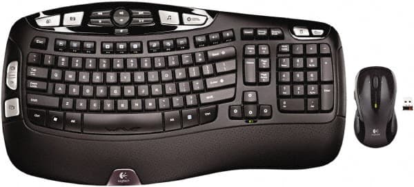 Logitech - Black Keyboard/Mouse - Use with Windows XP, Vista, 7, 8 - Makers Industrial Supply