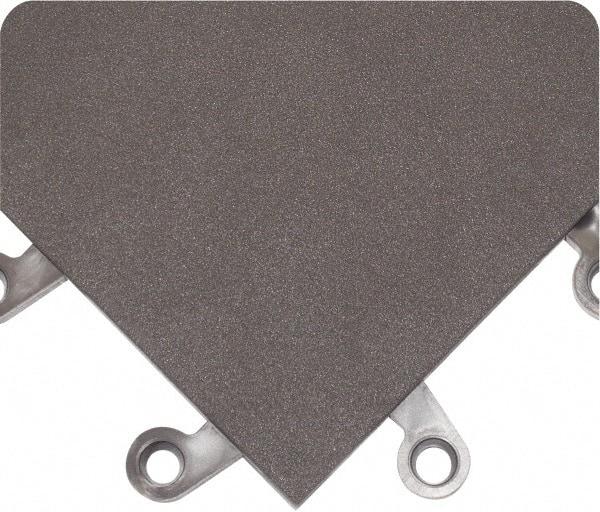 Wearwell - 1.50' Long x 1.5' Wide x 7/8" Thick, Anti-Fatigue Modular Matting Anti-Fatigue Flooring - Male & Female, 4 Interlocking Sides, Charcoal, For Dry Areas - Makers Industrial Supply