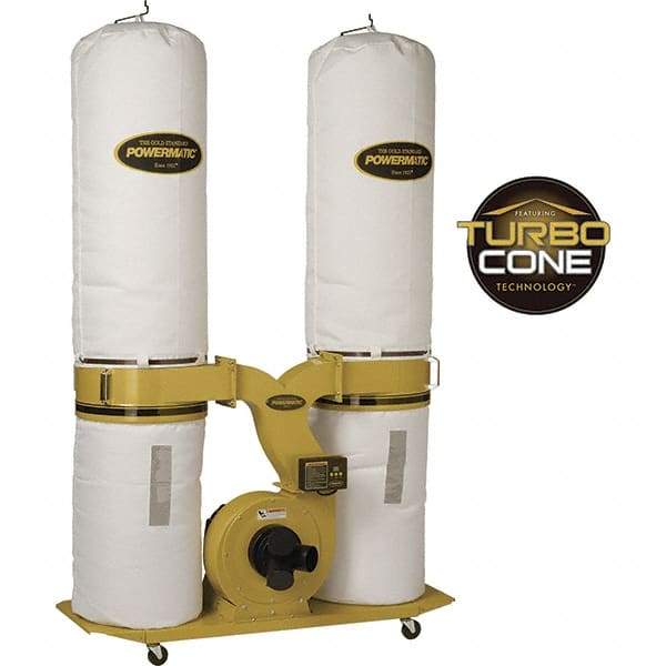 Jet - 230 Volt Dust Collector - 230 CFM Air Flow, 11.31" Static Pressure Water Level - Makers Industrial Supply