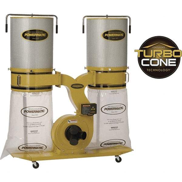 Jet - 230/460 Volt Dust Collector - 236 CFM Air Flow, 11.31" Static Pressure Water Level - Makers Industrial Supply