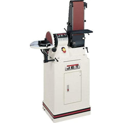 Jet - 48" Long x 6" Wide Belt, 9" Diam, Combination Sanding Machine - 0.75 hp, Single Phase - Makers Industrial Supply