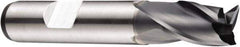 DORMER - 14mm Diam, 16mm LOC, 3 Flute Powdered Metal Keyway End Mill - Spiral Flute, AlCrN Finish, 12mm Shank Diam, 73mm OAL, 30° Helix, Centercutting - Makers Industrial Supply