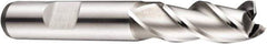 DORMER - 18mm, 32mm LOC, 16mm Shank Diam, 92mm OAL, 3 Flute, Powdered Metal Square End Mill - Single End, Bright Finish, Spiral Flute, 40° Helix, Centercutting, Right Hand Cut, Right Hand Flute, Series C336 - Makers Industrial Supply