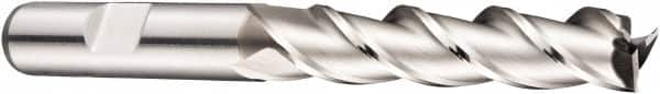 DORMER - 3 Flute Powdered Metal Roughing & Finishing Square End Mill - Uncoated, Weldon Shank, 40° Helix, Centercutting, Extra Long Length - Makers Industrial Supply