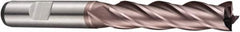 DORMER - 4 Flute Powdered Metal Roughing & Finishing Square End Mill - TiCN Finish, Weldon Shank, 30° Helix, Centercutting, Extra Long Length - Makers Industrial Supply