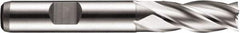 DORMER - 4 Flute Powdered Metal Roughing & Finishing Square End Mill - Uncoated, Weldon Shank, 30° Helix, Centercutting, Regular Length - Makers Industrial Supply