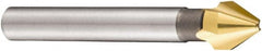 DORMER - 10mm Shank Diam, 3 Flute 60° High Speed Steel Countersink - TiN Finish, 63mm OAL, Single End, Straight Shank, Right Hand Cut - Makers Industrial Supply