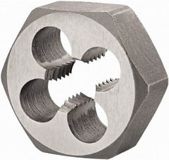 DORMER - M12x1.25 Metric Fine Thread, Right Hand Thread, Hex Rethreading Die - High Speed Steel, 7/16" Thick, Series F312 - Exact Industrial Supply