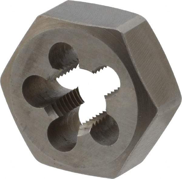 DORMER - M10x1.00 Metric Fine Thread, Right Hand Thread, Hex Rethreading Die - High Speed Steel, 3/8" Thick, Series F312 - Exact Industrial Supply