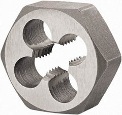 DORMER - M6x1.00 Metric Coarse Thread, Right Hand Thread, Hex Rethreading Die - High Speed Steel, 1/4" Thick, Series F302 - Exact Industrial Supply