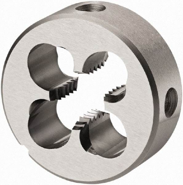 DORMER - #10-24 UNC Thread, High Speed Steel Round Die - 7mm Thick, Right Hand Thread, Series F120 - Exact Industrial Supply