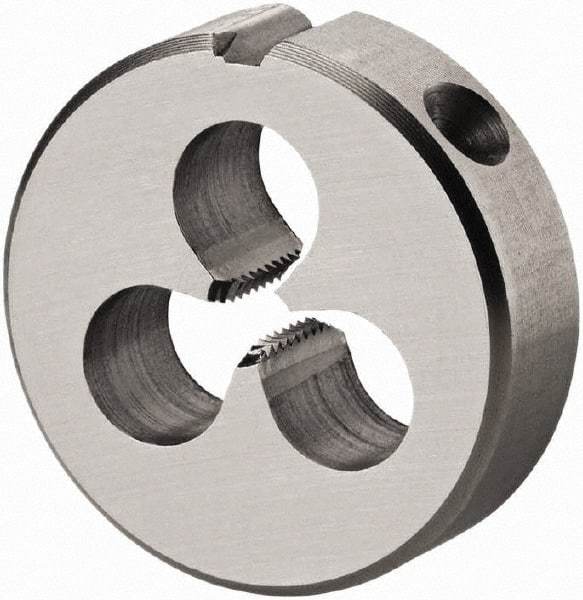 DORMER - M8x1.25 Metric Coarse Thread, High Speed Steel Round Die - 9mm Thick, Right Hand Thread, Series F100 - Exact Industrial Supply