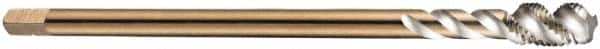 DORMER - M18x1.50 Metric Fine 4 Flute 6H Bottoming Spiral Flute Tap - Cobalt, Bright Finish, 110mm OAL, Right Hand Flute, Right Hand Thread, Series EX10 - Makers Industrial Supply