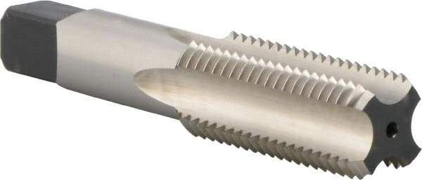 Union Butterfield - 1-1/8 - 8 UNC/UNS 2B 4 Flute Bright Finish High Speed Steel Straight Flute Standard Hand Tap - Bottoming, Right Hand Thread, 5-7/16" OAL, 2-9/16" Thread Length, H5 Limit, Oversize - Exact Industrial Supply